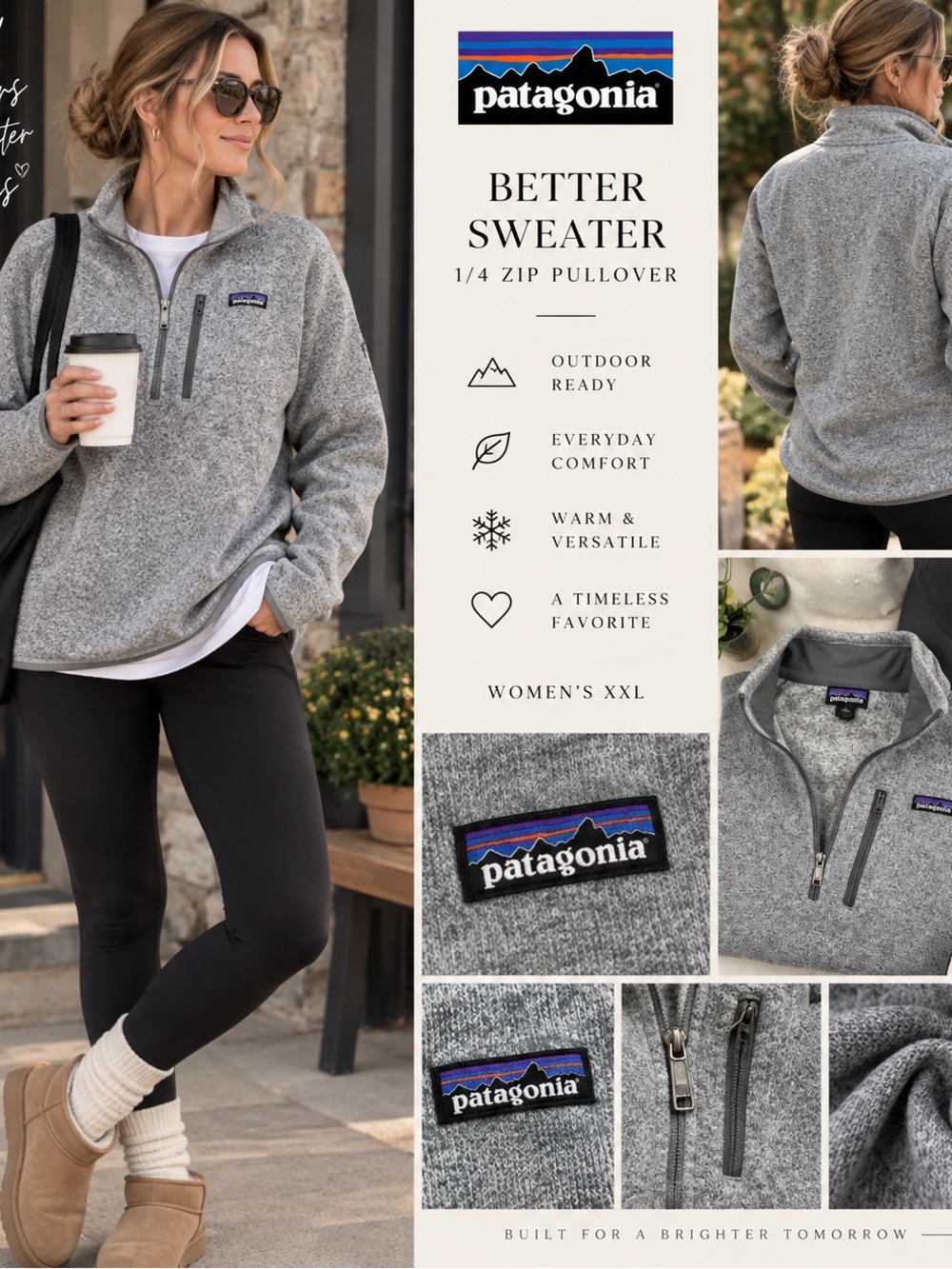 Patagonia Women’s Better Sweater Pullover 1/4 Zip Fleece XXL